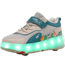 Boys shoes retractable four-wheel childrens heelys shoes 2024 new girls roller skates sports skates with wheels