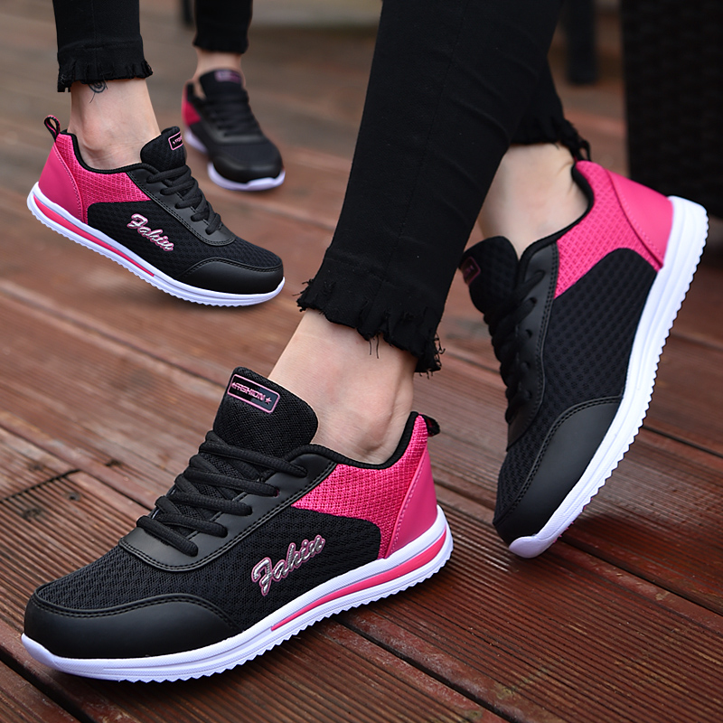 2022 spring new breathable mesh shoes women's shoes Flat-bottomed Sneakers Mesh Sneakers Korean version 100 hitch mesh Casual Shoes