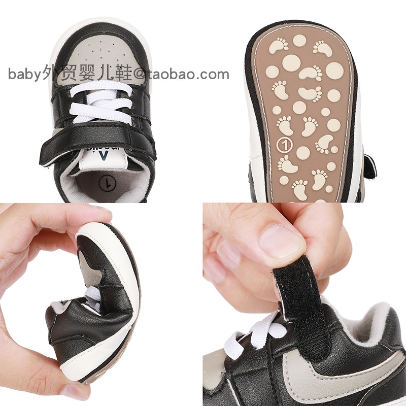 Spring and Autumn Male and Female Baby 0-1 Year Old High-top Baby Soft-soled Non-slip Sports Newborn Shoes Anti-drop Heel Step-up Shoes