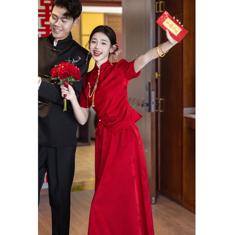 Maternity Toast Dress 2026 New Style Morning Gown Bride New Chinese Style Engagement Dress Plus Size Fat mm Wedding Day Casual Wear