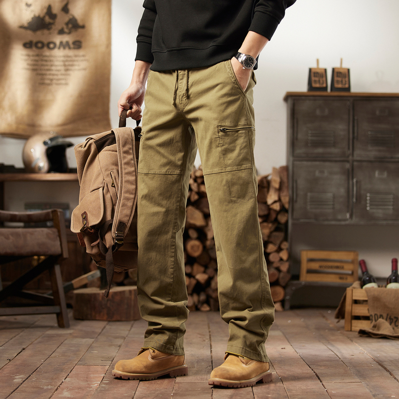 Vintage Tactical Cargo Pants for Men, New Trendy Versatile Outdoor Loose Fit Multi-Pocket Straight-Leg Casual Pants, Paratrooper Jogger Style