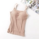 Modal Camisole Women Cotton Chống đi Không Vòng Thép Tích hợp Đồ lót Màu rắn Đáy Áo sơ mi Ngực Pad Top