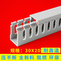 High quality gray PVC distribution cabinet wire slot 30*20 Wire slot board cabinet wire slot square wire slot and guide rail