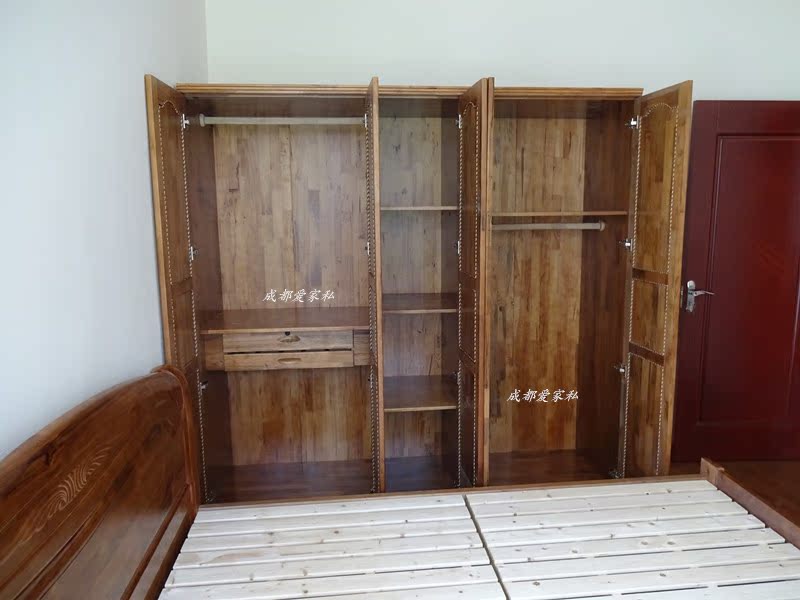 Tủ quần áo năm cửa, gỗ long não, áo choàng gỗ chắc chắn, bền, tủ, tủ lưu trữ tủ nhựa đựng quần áo