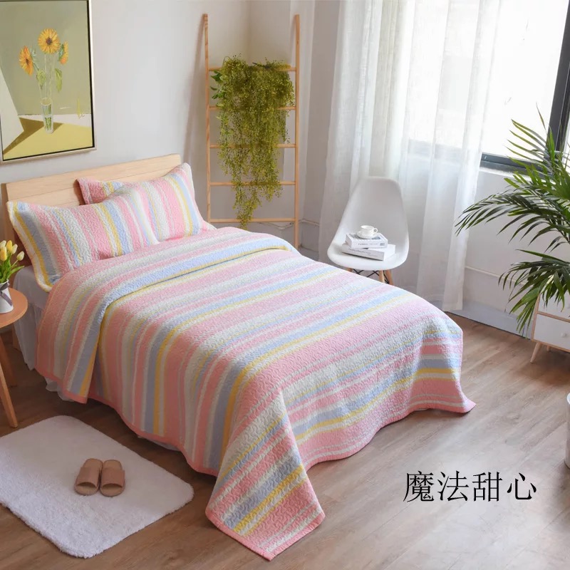 Tấm chăn bị sốc bông giặt sợi bông ba mảnh trải giường bộ ga trải giường everon
