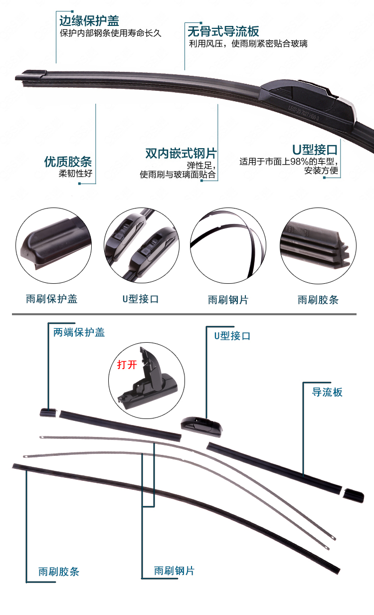 Bắc Kinh Hyundai ix25 / I35 / i30 kính chắn gió phía trước xe gạt nước không cần gạt nước HD câm phổ gat mua oto
