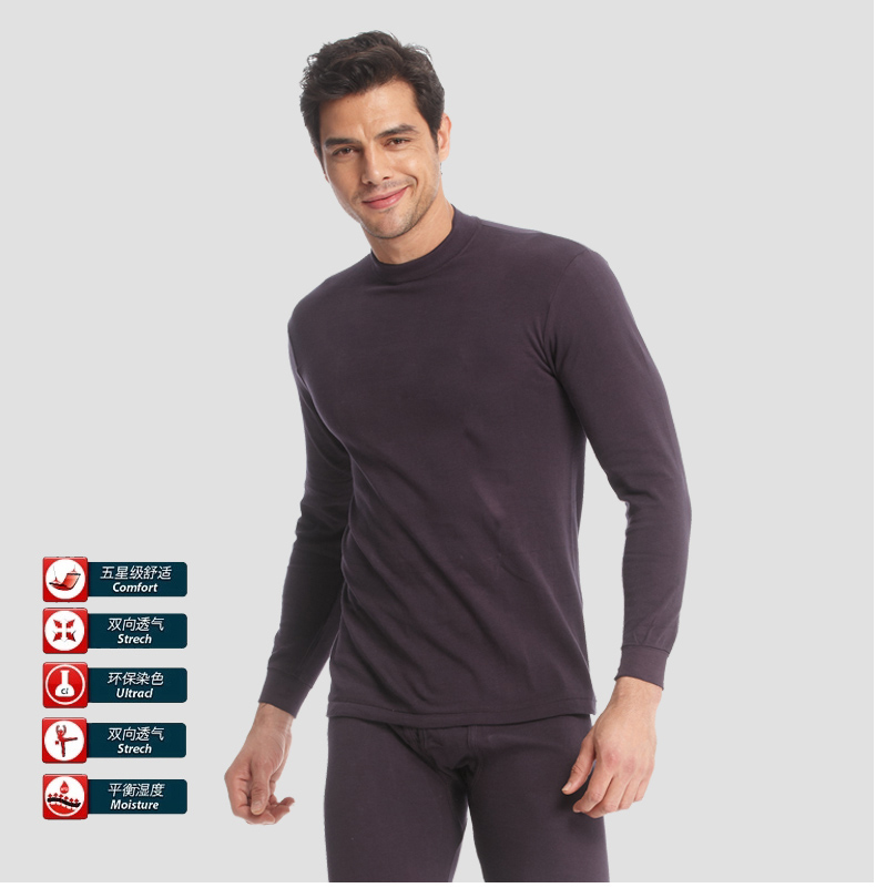 Hồng Ni trung niên đồ lót nhiệt nam cotton mỏng cotton cũ áo len nửa cao cổ áo đơn mảnh mùa thu đông áo giữ nhiệt giá rẻ