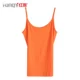 Hồng Ni mùa hè nữ giản dị co giãn Lycra rắn màu Slim body kẹo màu thoáng khí mặc vest sling áo kiểu nữ
