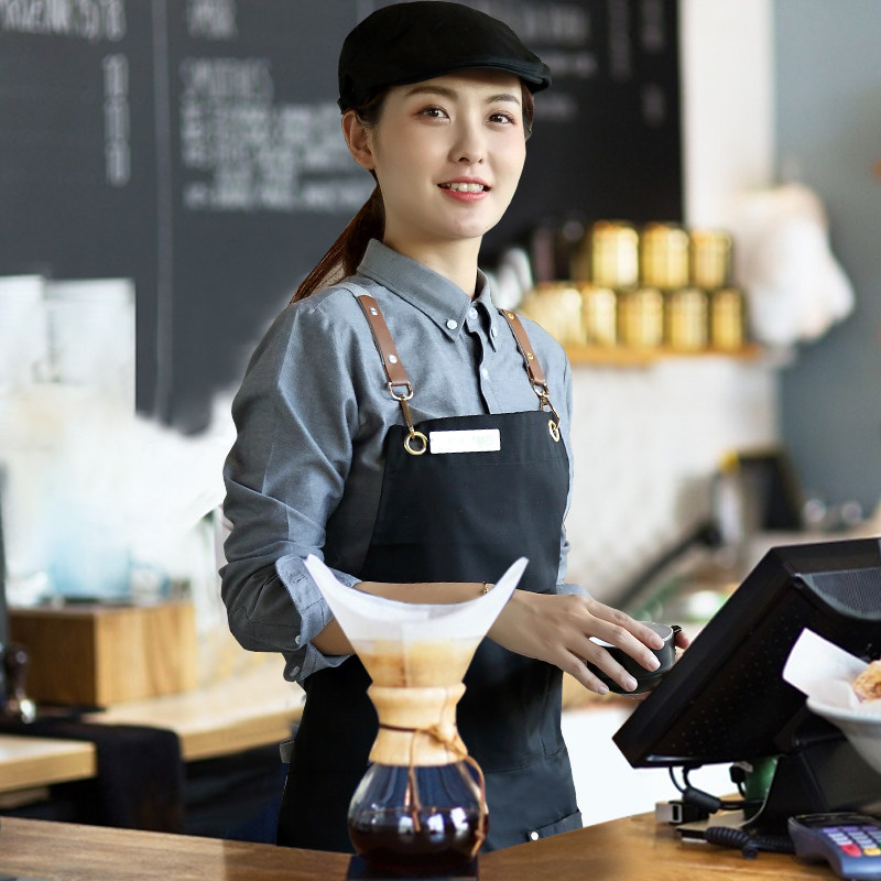 Milk Tea Customized Hotel Restaurant Catering Hotel Catering Club Coffee Apron Canvas Apron