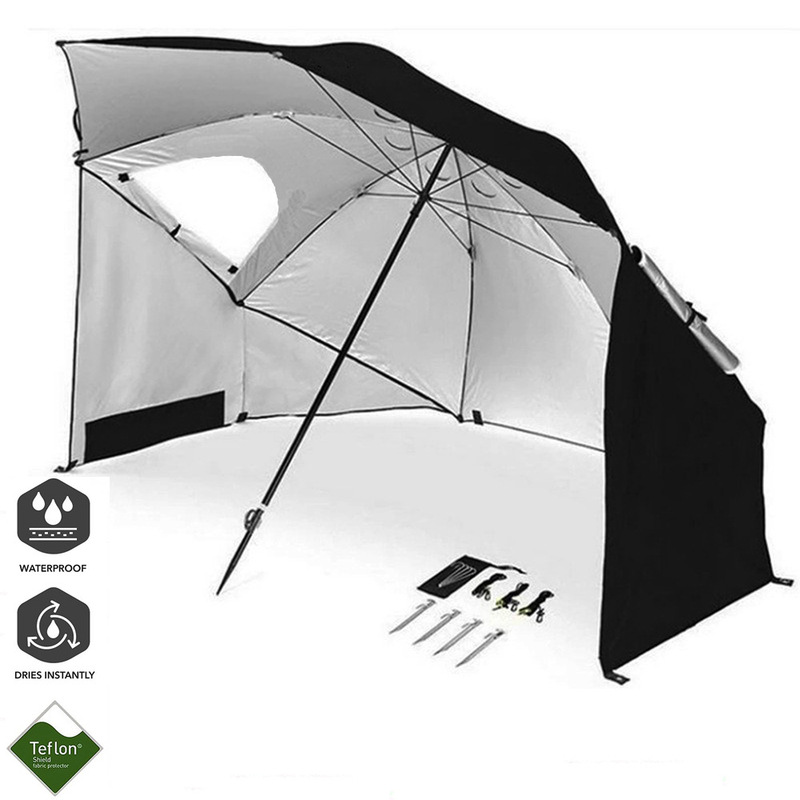 Cross-Border Amazon Beach Tent Umbrella Portable Multi-Functional Outdoor Sports Awning with Window Fishing Umbrella