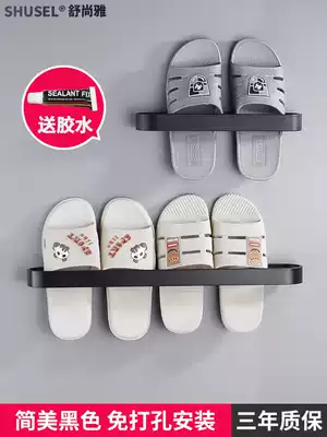 Punch-free trailer frame wall-mounted space aluminum bathroom rack powder room door rear shoes storage drain shoe rack