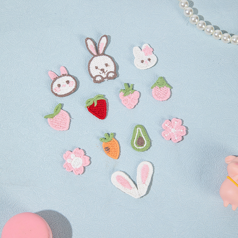 Cute Rabbit Head Fabric Patch Children's Hair Accessory Material Jeans Hole Repair Patch Phone Case Decoration Applique