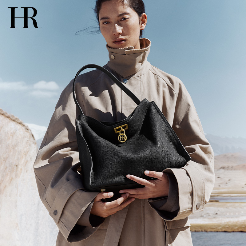 Hr Helena Bag Women's Fashion Handbag Light Luxury High-End Genuine Leather Commuter Large-Capacity Kelly Bag Hr Helena Bag Women's Fashion Handbag Light Luxury High-End Genuine Leather Commuter Large-Capacity Kelly Bag