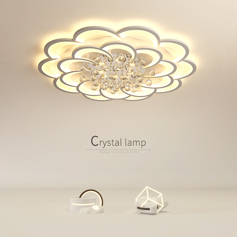 Living room ceiling lamp led living room crystal lamp simple modern creative personality bedroom round atmospheric household lamps