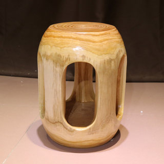 Whole camphor Peng drum stool solid wood whole tree pier chair root carving wood carving tea table tea table wooden pier changing shoes piano stool