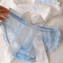 A Smear of Breeze Blue ~ Sweet sexy womens underwear Japanese Pivot Pure Cotton Crotch Lady Triangle Pants Thin girl pants