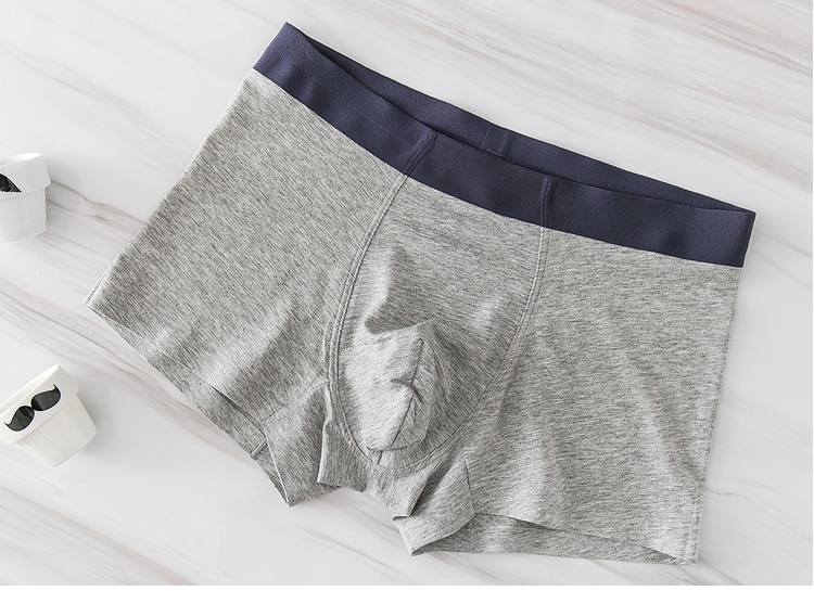 Lou Gege Đồ lót nam Cotton Boxer nam Thanh niên Màu rắn Cotton Boxer Tóm tắt Quần Boxer nam bán đồ lót nam nữ