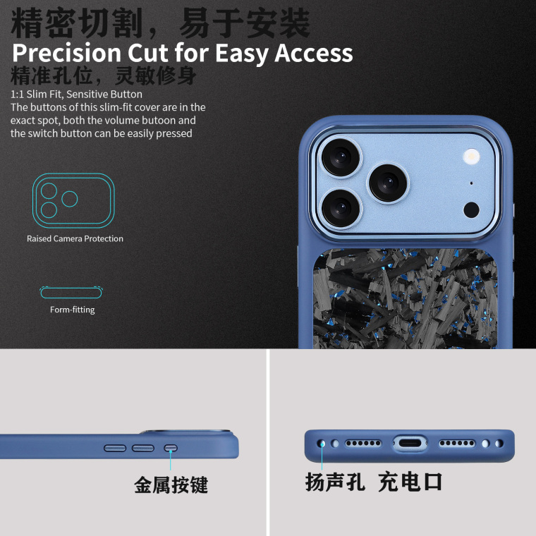 Forged Carbon Fiber Minimalist iPhone Case