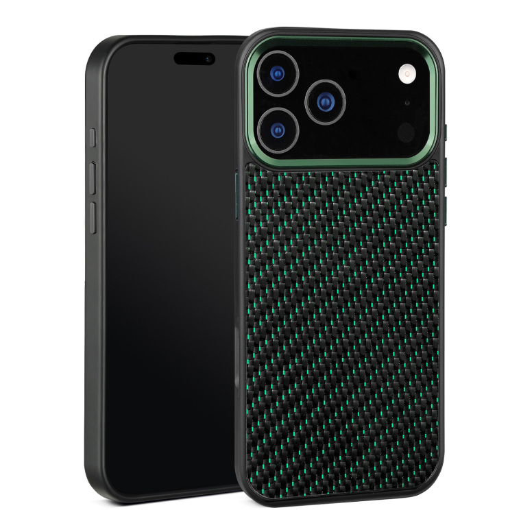 Carbon Fiber Diagonal Weave Metal iPhone Case