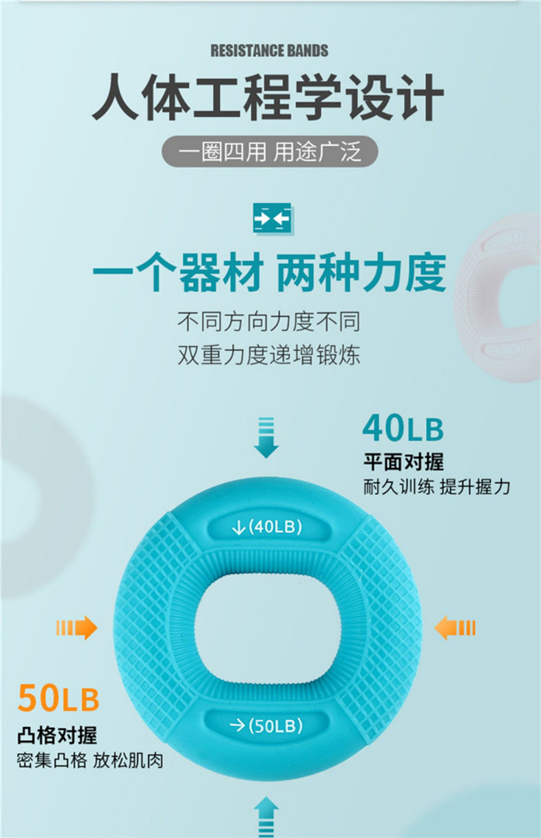 Аксессуары для йоги 握力器硅胶握力圈男专业练手力手指康复训练器材练臂肌训练握力球