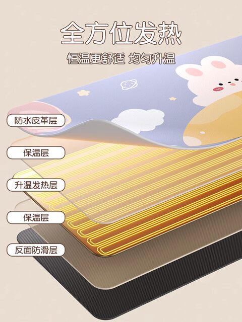 Heated mouse pad office heating pad computer desktop writing hand warmer pad waterproof extra large desk warmer pad
