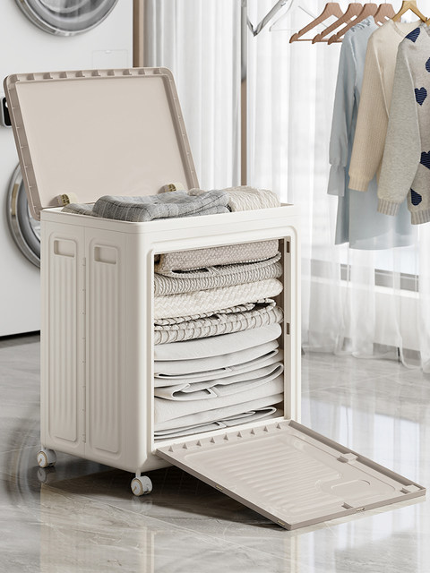 Clothes storage box has a large capacity and is widely used to flip the flap and foldable storage cabinet. Clothes and quilt storage cabinet.