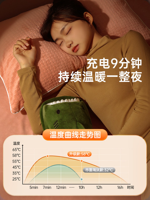 Hot water bottle rechargeable explosion-proof cute plush hot water bottle electric warmer for girls with dysmenorrhea foot warmer and hand warmer to warm the baby