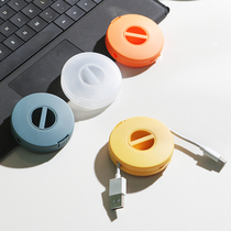 Data cable storage box winder headphone charger finishing storage artifact mini portable anti-winding wire buckle bag