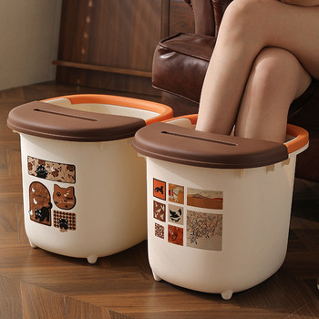 Medieval-Style Foot Bath Bucket for Autumn and Winter Home Use, Health-Preserving Foot Bath Bucket for Women, Insulated, Elevated, Deep Massage Foot Basin
