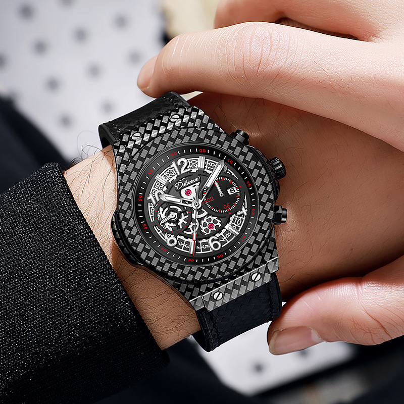 Royal Carbon Fiber Watch Men's Fully Automatic Mechanical Watch Waterproof Luminous Oak Watch for Middle and High School Students Men's Model Royal Carbon Fiber Watch Men's Fully Automatic Mechanical Watch Waterproof Luminous Oak Watch for Middle and High School Students Men's Model
