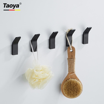 Nordic simple black towel adhesive hook wardrobe coat hook toilet creative door rear key adhesive hook free of punch
