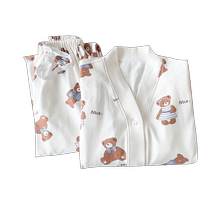 Jingqi vêtements post-partum été mince post-partum avec coussinet de poitrine pyjama de maternité en pur coton femme allaitement vêtements à la maison