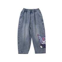 Jingqi girls jeans for outer wear spring and autumn 2024 spring new style childrens baby girls treasure cromi wide leg pants