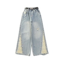 Girl jeans spring and autumn childrens vast legs girl girl girl sweater in spring loose drag trousers 2024 new models