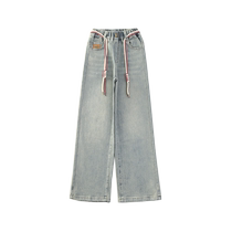 Girls light-colored wide-leg pants spring and autumn 2024 new spring childrens girls spring pants jeans