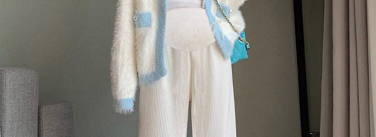 Беременные женщины широкие брюки ноги  婧麒孕妇裤欧棉阔腿裤春秋外穿直筒裤小个子休闲裤透气孕妇装秋装 JOYNCLEON