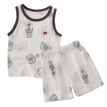 (Mint Cotton) Jingqi Baby Vest Infant Summer Thin Boneless Childrens Sleeveless Antibacterial Top Summer Wear