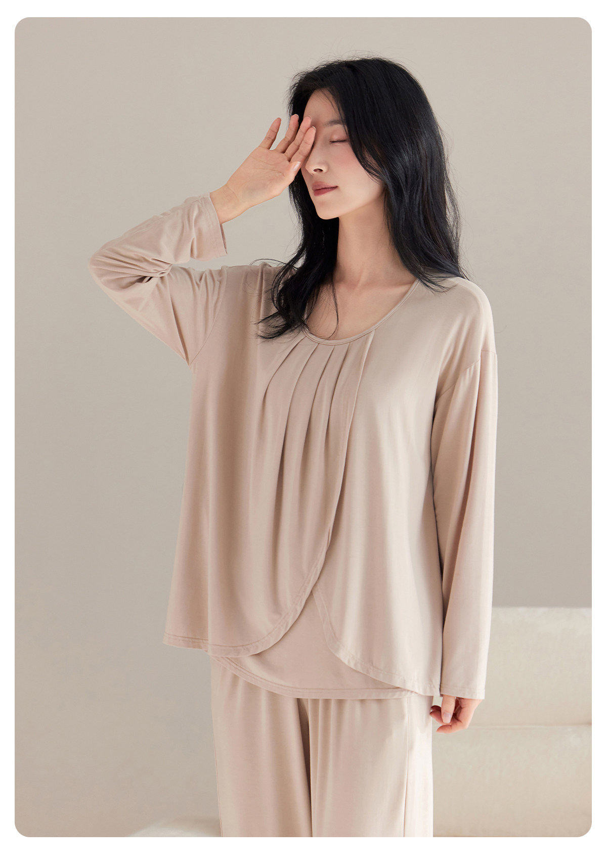 Jq Jingqi Postpartum Clothing Pure Cotton Sweat-Absorbent Postpartum Nursing Pajamas for Pregnant Women Breastfeeding and Maternity Home Wear Autumn Season — 8