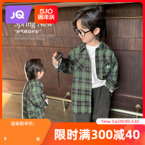 The Jing Ki Boy Plaid Shirt Summer Thinly Long Sleeve Blouse Blouse Blouse Handsome Boy Jacket Childrens Baby Spring Dress Lining Clothes