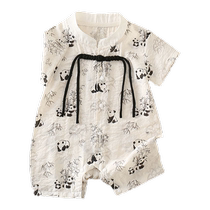 Jingqi one-year-old dress for baby boy summer Chinese-style Tang suit Chinese-style Hanfu suit childrens first-year banquet