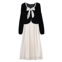 Autumn dress for pregnant women 2024 new fashion French small fragrant fake two-piece long dress spring and autumn style maternity dress