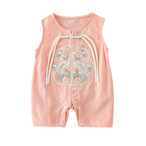 Jingqi female baby summer one-year-old dress baby Chinese-style romper new baby 100-day banquet week one-piece harem