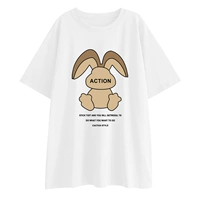 [Горячая распродажа] Белая футболка с изогнутым кроликом Jwc60812