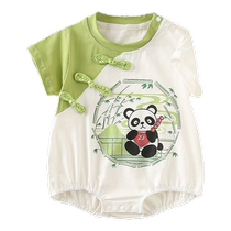 Jingqi Baby Summer Thin Harness Summer Clothing for Male and Female Baby One Year and Full Moon One Hundred Days Chinese Style One-piece Romper Suit