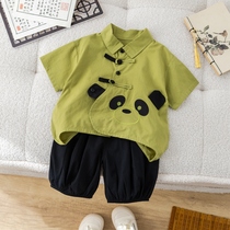 Jingqi one-year-old dress baby boy Hanfu boy summer suit new childrens summer Tang suit short-sleeved Chinese style