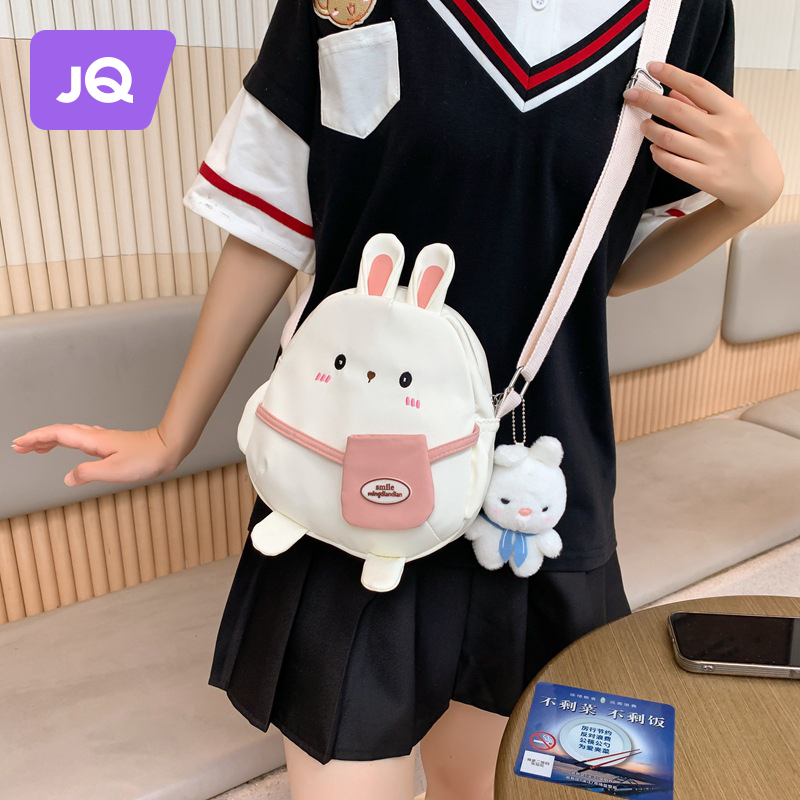 The Jing Unicorn Cute Rabbit Skew Satchel With New Little Girl Student Cartoon Mobile Phone Bag Day Ensemble Canvas Single Shoulder Bag-Taobao