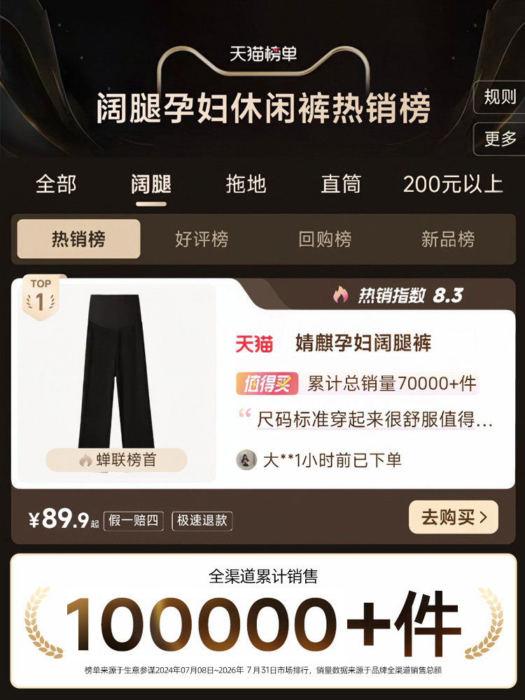 JQ婧麒孕妇裤子秋外穿2026新款西装阔腿裤孕期不勒肚子秋冬孕妇装 — 1