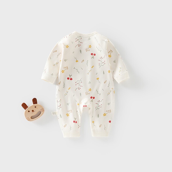 Jq Jingqi Baby Romper Autumn Pure Cotton Newborn Clothes Butterfly Jumpsuit Home Monk-Style Outfit — 2