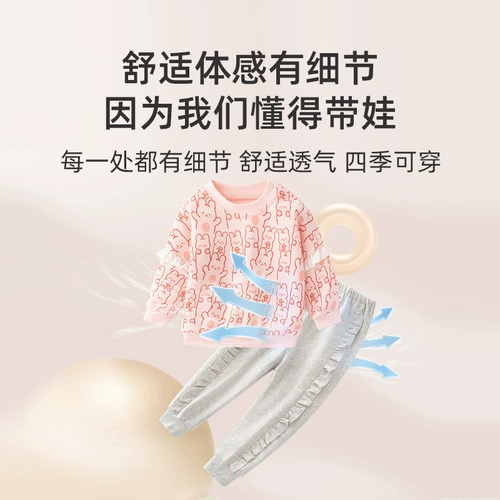 Осенний демисезонный комплект, детская весенняя толстовка для девочек, комбинезон, в западном стиле