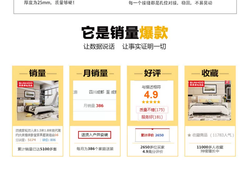 Nội thất đôi Tiger Nội thất toàn bộ nhà Hai phòng Một phòng khách Sofa Bàn cà phê Bàn kết hợp tủ giường - Bộ đồ nội thất giường hộp